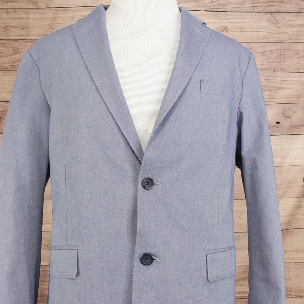 Banana Republic Blazer Mens 46R Blue Cotton Polyester Classic Fit Jacket Lined